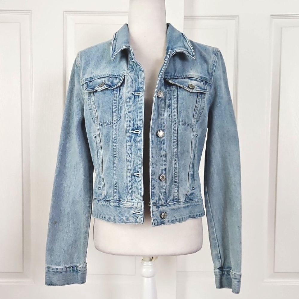 Free People Light Wash Blue Jean Jacket